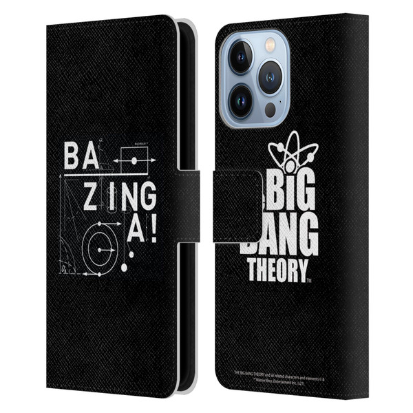 The Big Bang Theory Bazinga Physics Leather Book Wallet Case Cover For Apple iPhone 13 Pro