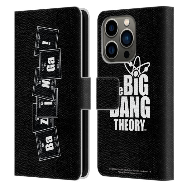 The Big Bang Theory Bazinga Elements Leather Book Wallet Case Cover For Apple iPhone 14 Pro