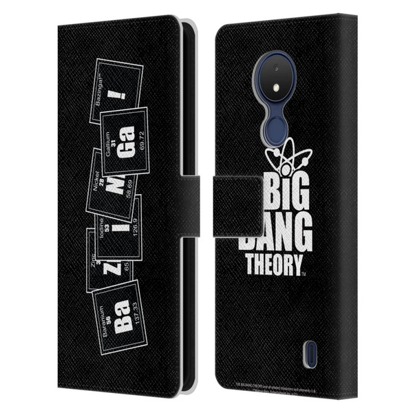 The Big Bang Theory Bazinga Elements Leather Book Wallet Case Cover For Nokia C21