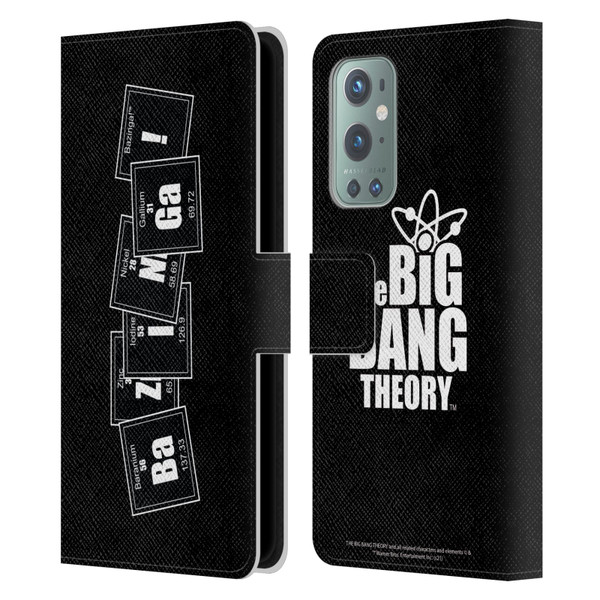 The Big Bang Theory Bazinga Elements Leather Book Wallet Case Cover For OnePlus 9
