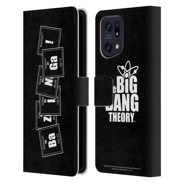 The Big Bang Theory Bazinga Elements Leather Book Wallet Case Cover For OPPO Find X5