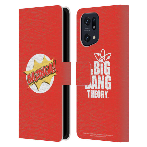 The Big Bang Theory Bazinga Pop Art Leather Book Wallet Case Cover For OPPO Find X5