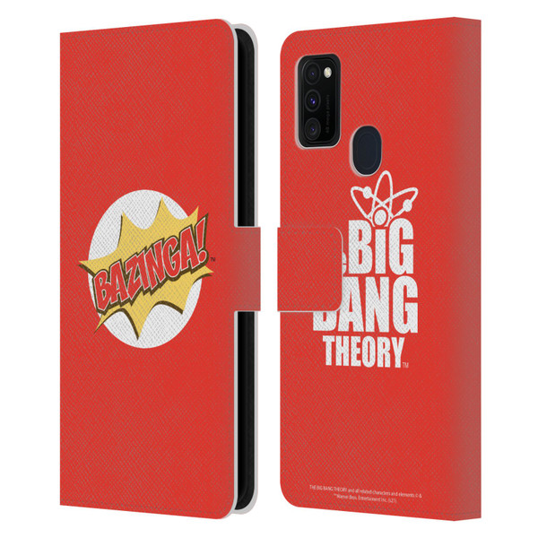 The Big Bang Theory Bazinga Pop Art Leather Book Wallet Case Cover For Samsung Galaxy M30s (2019)/M21 (2020)