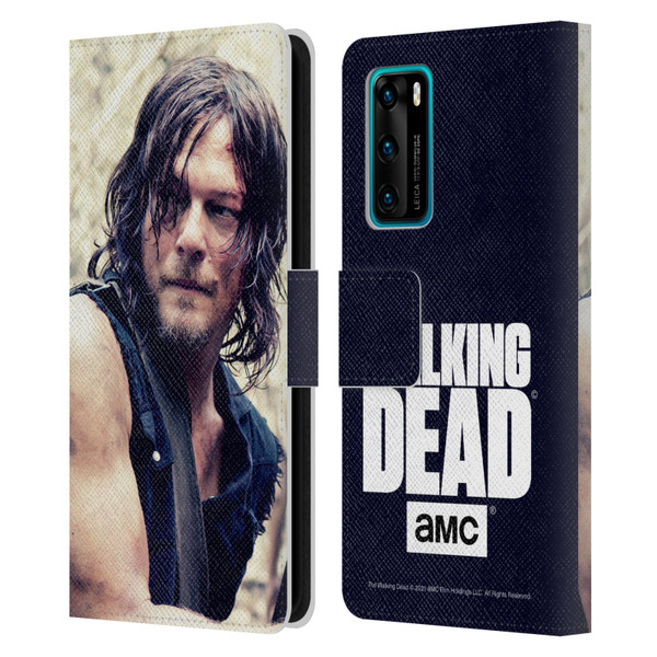 AMC The Walking Dead Daryl Dixon Half Body Leather Book Wallet Case Cover For Huawei P40 5G