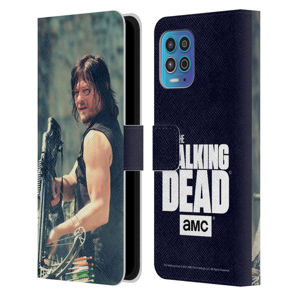 AMC The Walking Dead Daryl Dixon Archer Leather Book Wallet Case Cover For Motorola Moto G100
