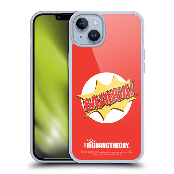 The Big Bang Theory Bazinga Pop Art Soft Gel Case for Apple iPhone 14 Plus