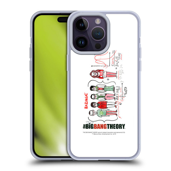 The Big Bang Theory Graphics Arts 2 Doodle Group Soft Gel Case for Apple iPhone 14 Pro Max