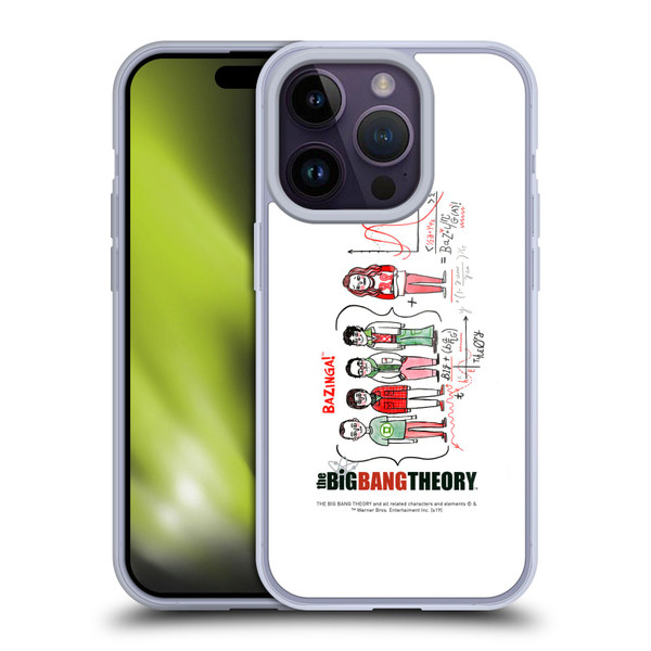 The Big Bang Theory Graphics Arts 2 Doodle Group Soft Gel Case for Apple iPhone 14 Pro
