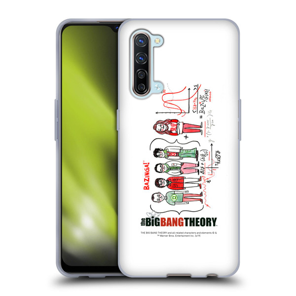 The Big Bang Theory Graphics Arts 2 Doodle Group Soft Gel Case for OPPO Find X2 Lite 5G