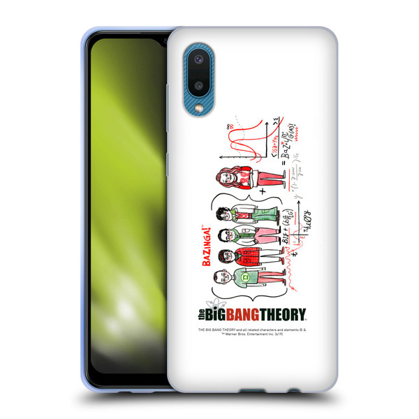 The Big Bang Theory Graphics Arts 2 Doodle Group Soft Gel Case for Samsung Galaxy A02/M02 (2021)