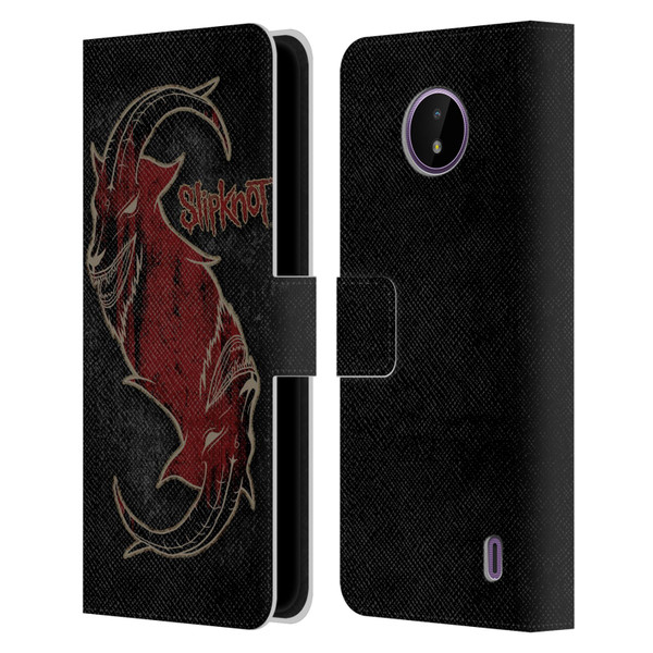 Slipknot Key Art Red Goat Leather Book Wallet Case Cover For Nokia C10 / C20