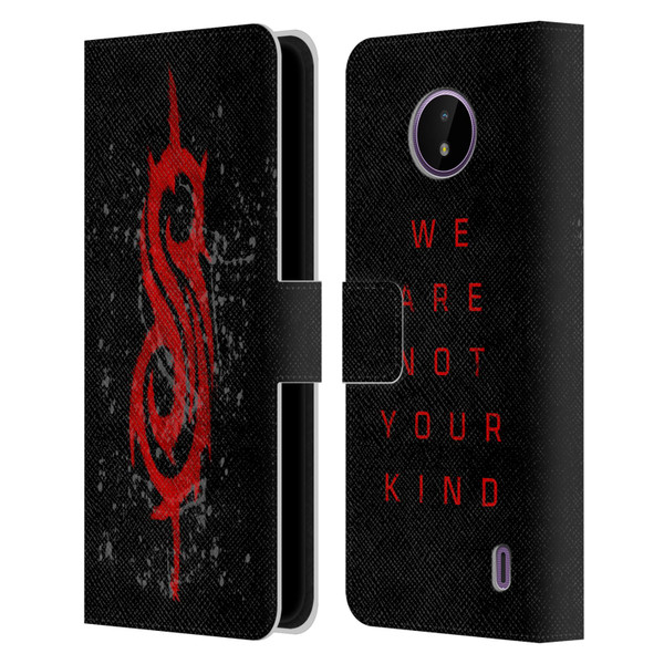 Slipknot We Are Not Your Kind Red Distressed Look Leather Book Wallet Case Cover For Nokia C10 / C20