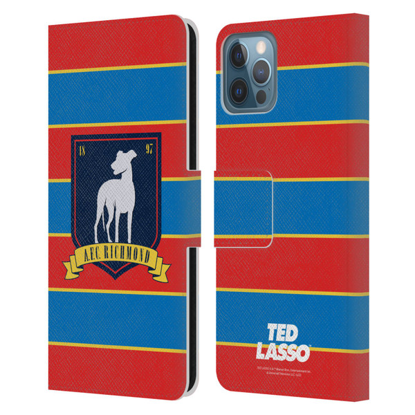 Ted Lasso Season 1 Graphics A.F.C Richmond Stripes Leather Book Wallet Case Cover For Apple iPhone 12 / iPhone 12 Pro