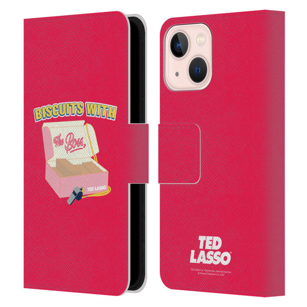 Ted Lasso Season 1 Graphics Biscuits With The Boss Leather Book Wallet Case Cover For Apple iPhone 13 Mini