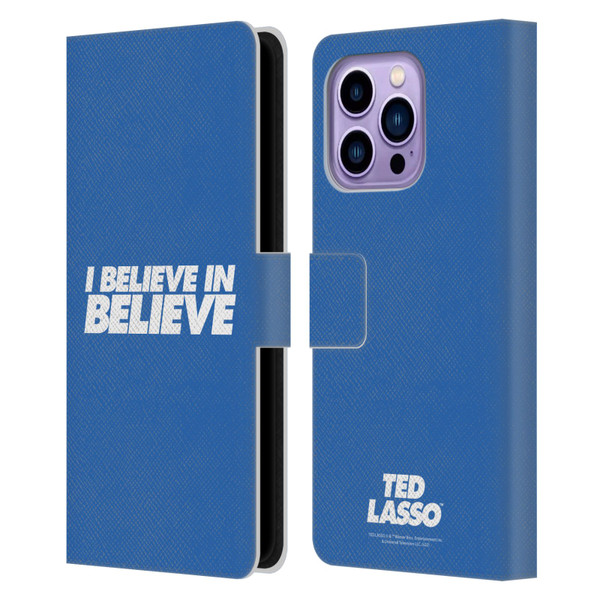 Ted Lasso Season 1 Graphics I Believe In Believe Leather Book Wallet Case Cover For Apple iPhone 14 Pro Max