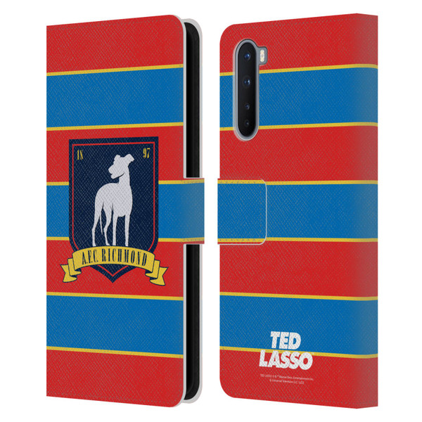 Ted Lasso Season 1 Graphics A.F.C Richmond Stripes Leather Book Wallet Case Cover For OnePlus Nord 5G