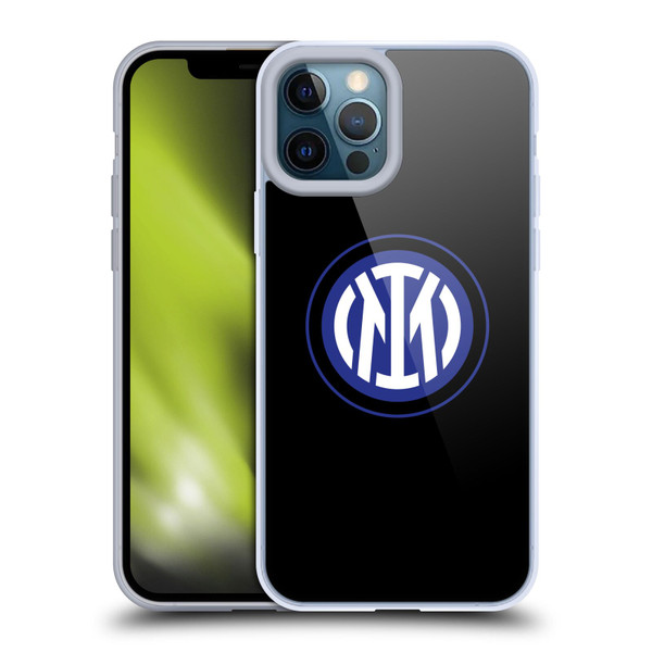 Fc Internazionale Milano Badge Logo On Black Soft Gel Case for Apple iPhone 12 Pro Max & MagSafe