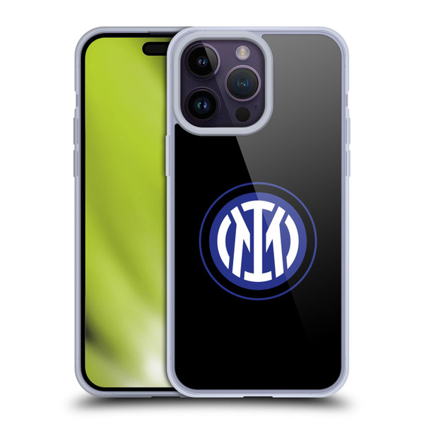 Fc Internazionale Milano Badge Logo On Black Soft Gel Case for Apple iPhone 14 Pro Max & MagSafe