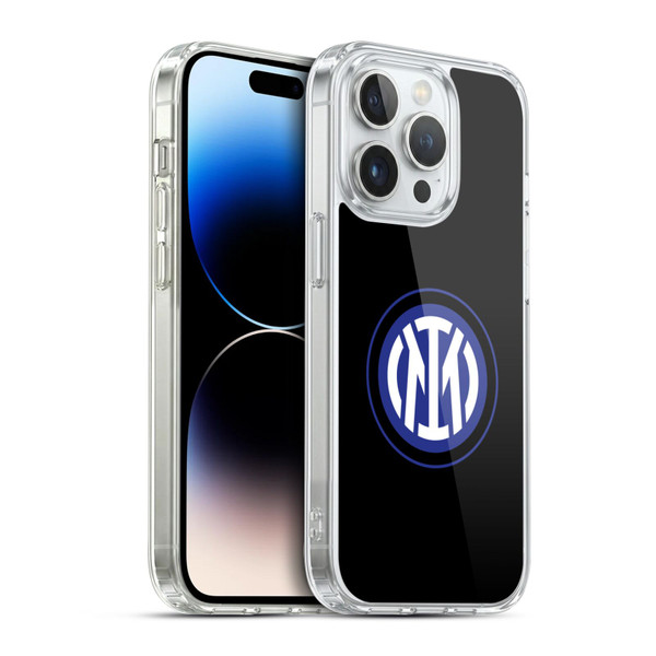 Fc Internazionale Milano Badge Logo On Black Soft Gel Case for Apple iPhone 14 Pro & MagSafe