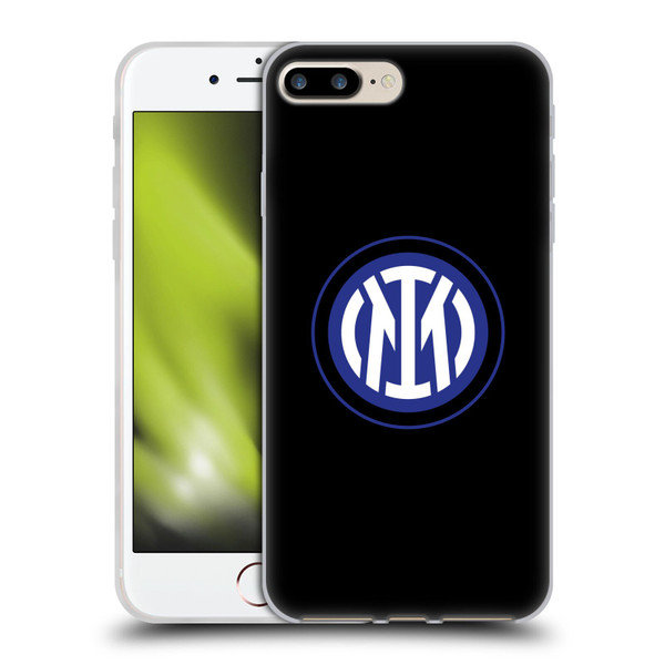 Fc Internazionale Milano Badge Logo On Black Soft Gel Case for Apple iPhone 7 Plus / iPhone 8 Plus