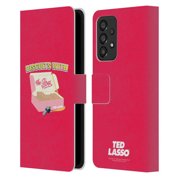 Ted Lasso Season 1 Graphics Biscuits With The Boss Leather Book Wallet Case Cover For Samsung Galaxy A33 5G (2022)