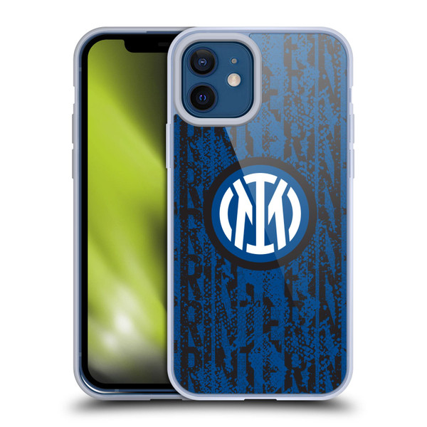 Fc Internazionale Milano Patterns Snake Wordmark Soft Gel Case for Apple iPhone 12 / iPhone 12 Pro