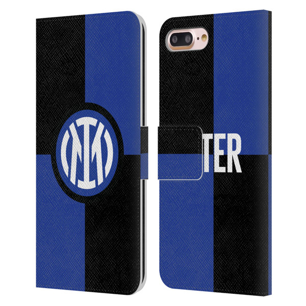 Fc Internazionale Milano Badge Flag Leather Book Wallet Case Cover For Apple iPhone 7 Plus / iPhone 8 Plus