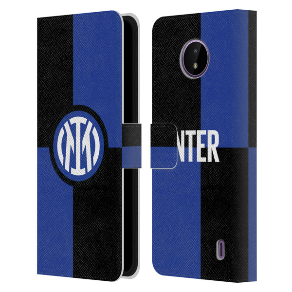 Fc Internazionale Milano Badge Flag Leather Book Wallet Case Cover For Nokia C10 / C20