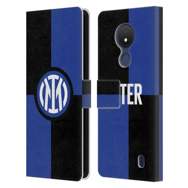 Fc Internazionale Milano Badge Flag Leather Book Wallet Case Cover For Nokia C21