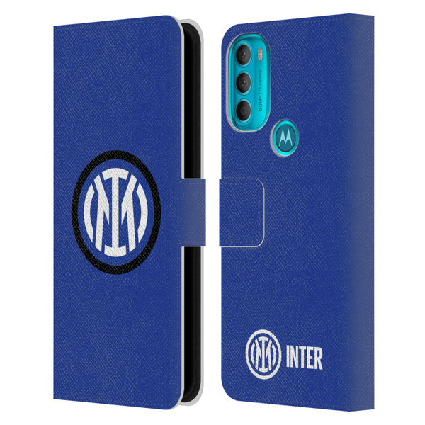 Fc Internazionale Milano Badge Logo Leather Book Wallet Case Cover For Motorola Moto G71 5G