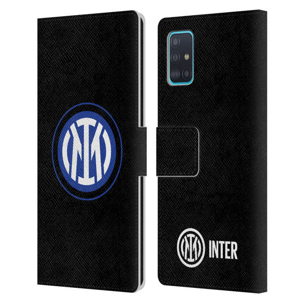Fc Internazionale Milano Badge Logo On Black Leather Book Wallet Case Cover For Samsung Galaxy A51 (2019)