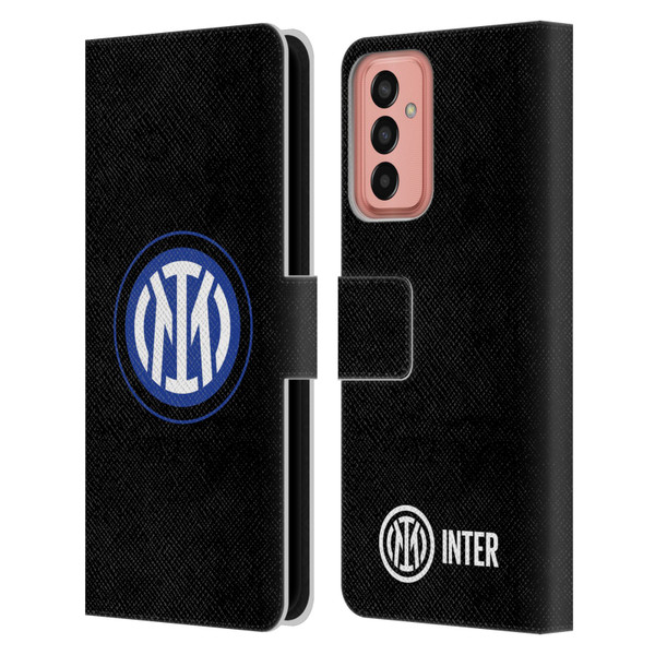 Fc Internazionale Milano Badge Logo On Black Leather Book Wallet Case Cover For Samsung Galaxy M13 (2022)