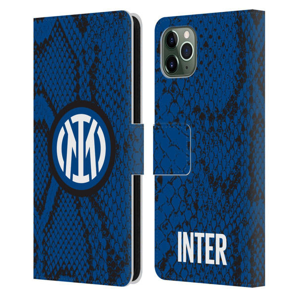 Fc Internazionale Milano Patterns Snake Leather Book Wallet Case Cover For Apple iPhone 11 Pro Max