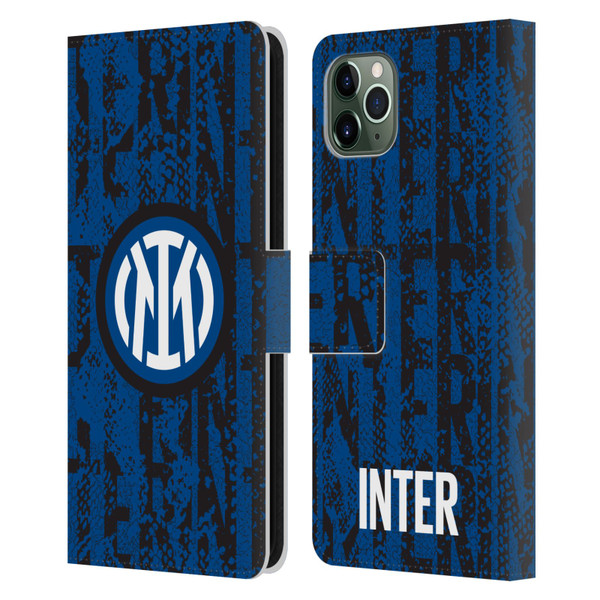 Fc Internazionale Milano Patterns Snake Wordmark Leather Book Wallet Case Cover For Apple iPhone 11 Pro Max