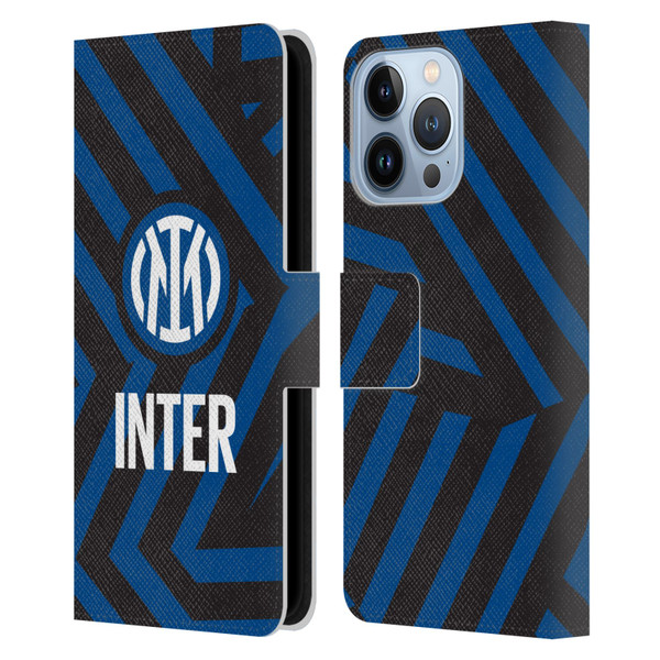 Fc Internazionale Milano Patterns Abstract 1 Leather Book Wallet Case Cover For Apple iPhone 13 Pro