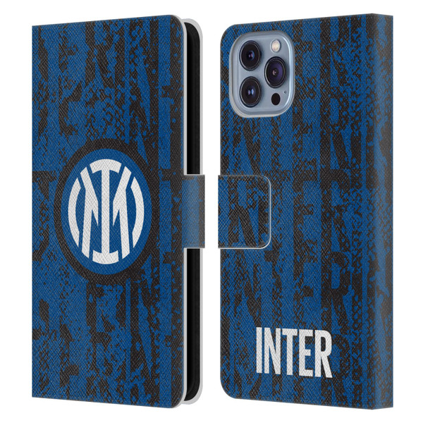 Fc Internazionale Milano Patterns Snake Wordmark Leather Book Wallet Case Cover For Apple iPhone 14