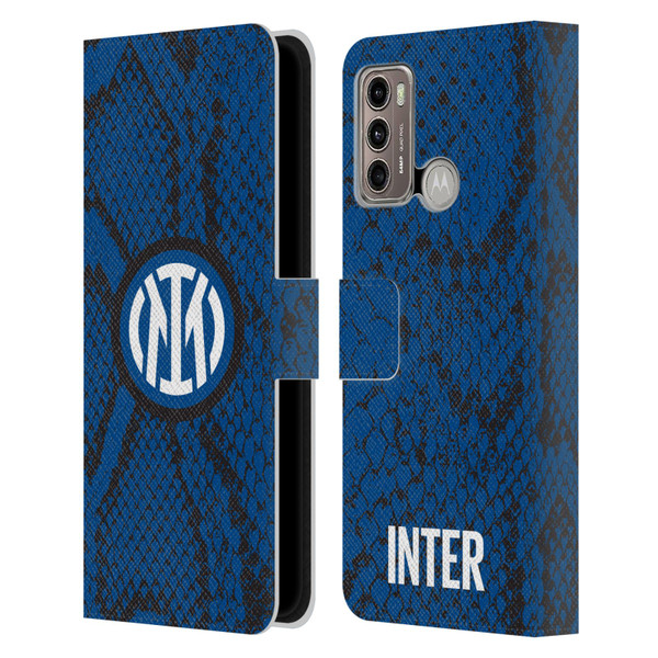 Fc Internazionale Milano Patterns Snake Leather Book Wallet Case Cover For Motorola Moto G60 / Moto G40 Fusion