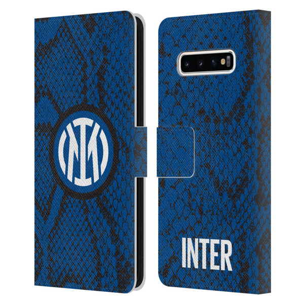 Fc Internazionale Milano Patterns Snake Leather Book Wallet Case Cover For Samsung Galaxy S10+ / S10 Plus