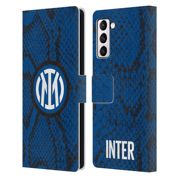 Fc Internazionale Milano Patterns Snake Leather Book Wallet Case Cover For Samsung Galaxy S21+ 5G