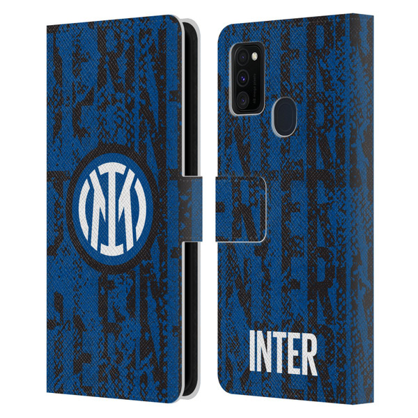 Fc Internazionale Milano Patterns Snake Wordmark Leather Book Wallet Case Cover For Samsung Galaxy M30s (2019)/M21 (2020)