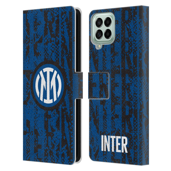 Fc Internazionale Milano Patterns Snake Wordmark Leather Book Wallet Case Cover For Samsung Galaxy M53 (2022)