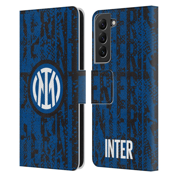 Fc Internazionale Milano Patterns Snake Wordmark Leather Book Wallet Case Cover For Samsung Galaxy S22+ 5G