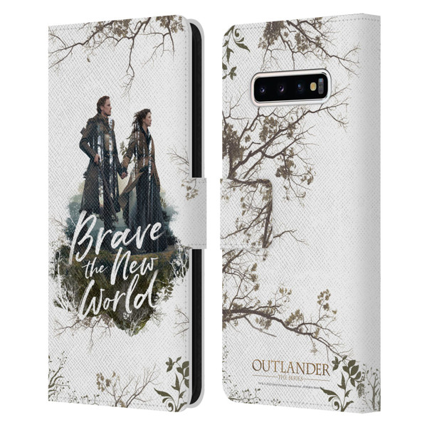 Outlander Composed Graphics Brave The New World Leather Book Wallet Case Cover For Samsung Galaxy S10+ / S10 Plus