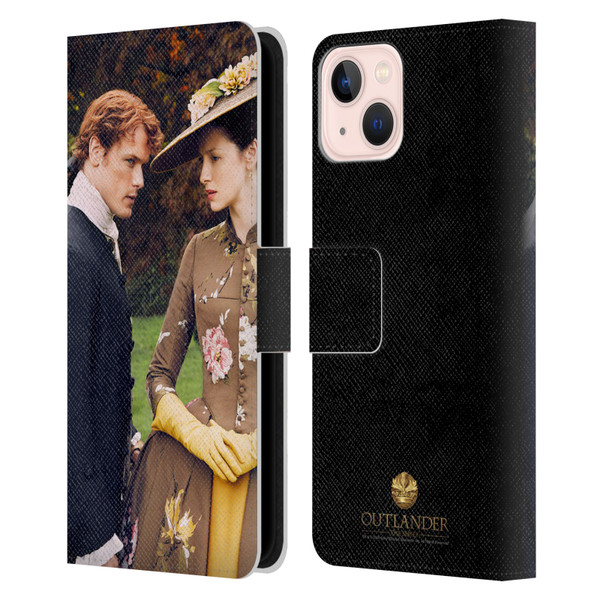 Outlander Characters Jamie And Claire Leather Book Wallet Case Cover For Apple iPhone 13