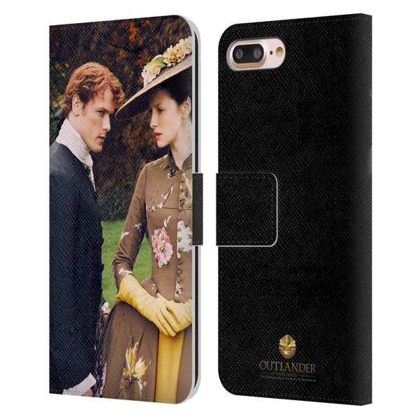 Outlander Characters Jamie And Claire Leather Book Wallet Case Cover For Apple iPhone 7 Plus / iPhone 8 Plus