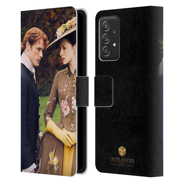 Outlander Characters Jamie And Claire Leather Book Wallet Case Cover For Samsung Galaxy A52 / A52s / 5G (2021)