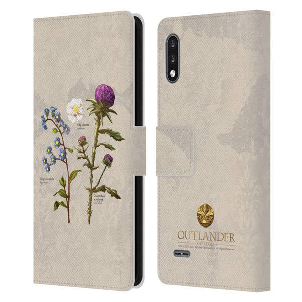 Outlander Graphics Flowers Leather Book Wallet Case Cover For LG K22