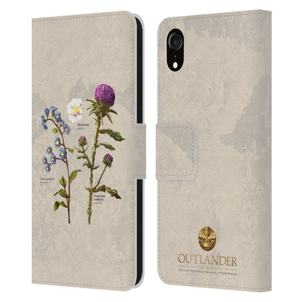 Outlander Graphics Flowers Leather Book Wallet Case Cover For Apple iPhone XR