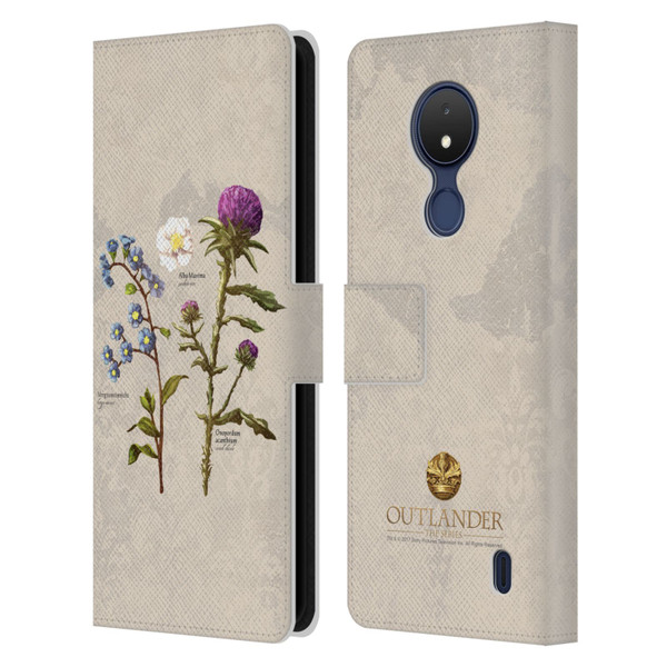 Outlander Graphics Flowers Leather Book Wallet Case Cover For Nokia C21