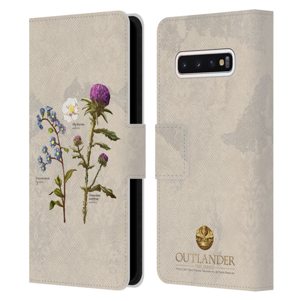 Outlander Graphics Flowers Leather Book Wallet Case Cover For Samsung Galaxy S10